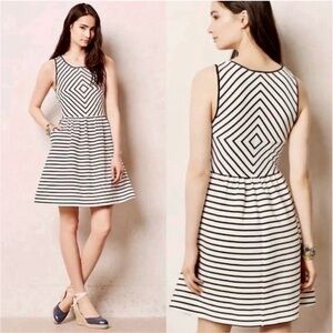 Maeve Black and White Striped Dress